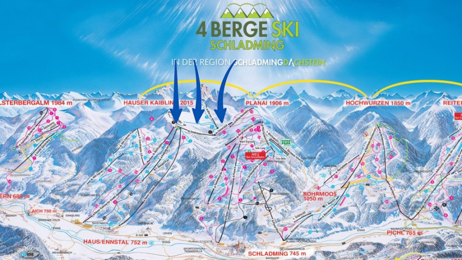 Locatie nieuwe Mitterhausalmlift in Schladming-Dachstein.